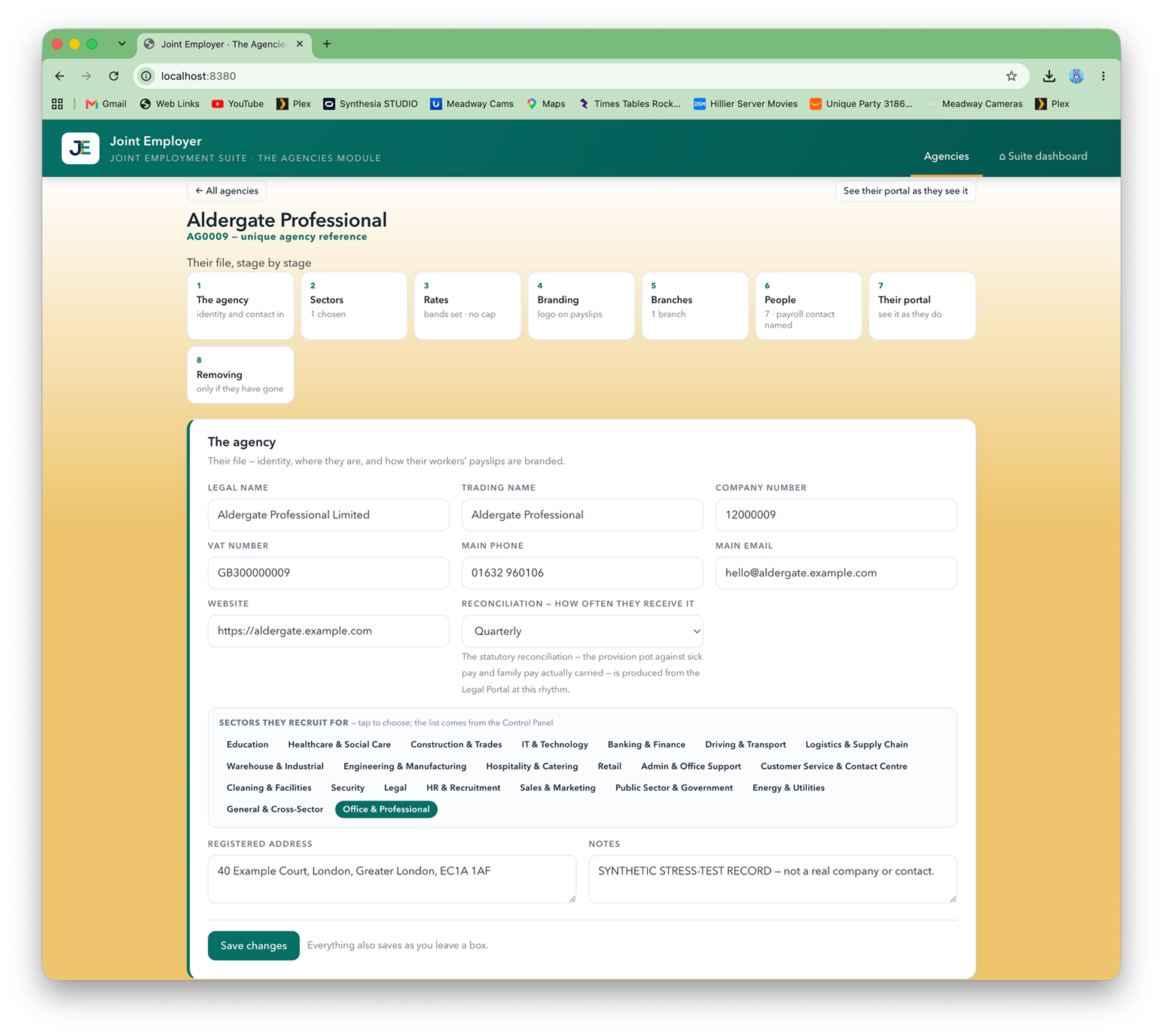 Agencies module preview