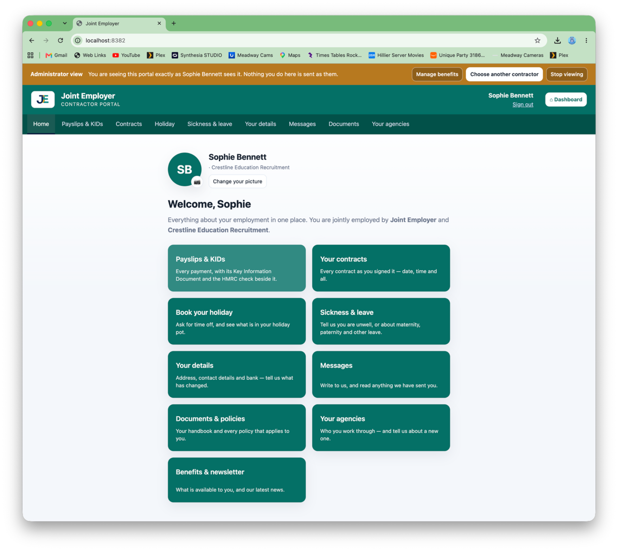 Contractor portal preview