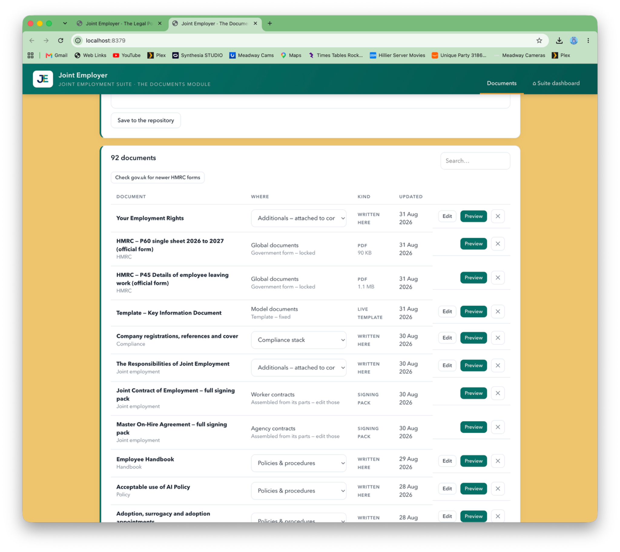 Legal and documents preview